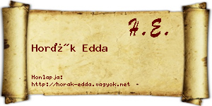 Horák Edda névjegykártya